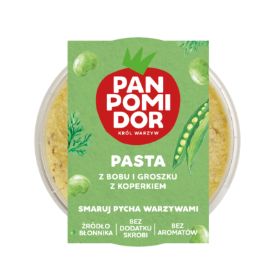 pasta z bobu i groszku z koperkiem